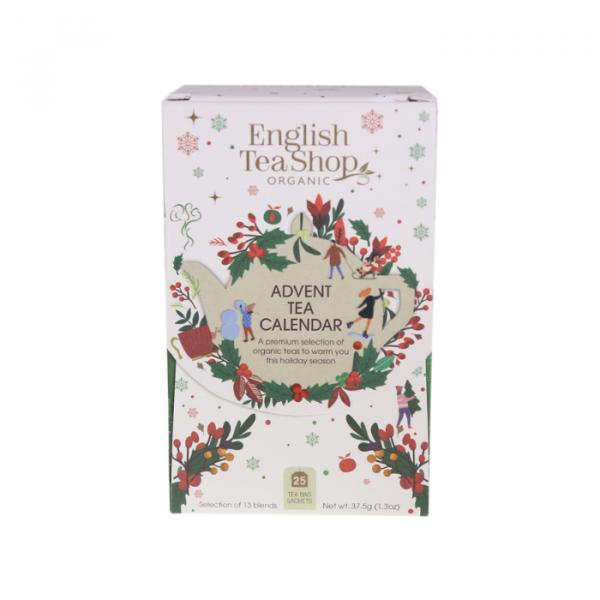 Pieni teejoulukalenteri valkoinen, 37,5 g, luomu, English Tea Shop