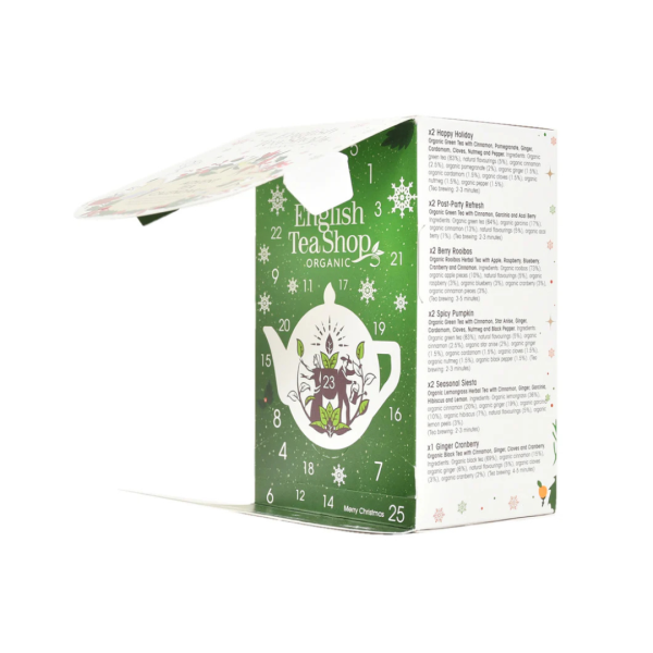 Pieni teejoulukalenteri valkoinen, 37,5 g, luomu, English Tea Shop - Image 2