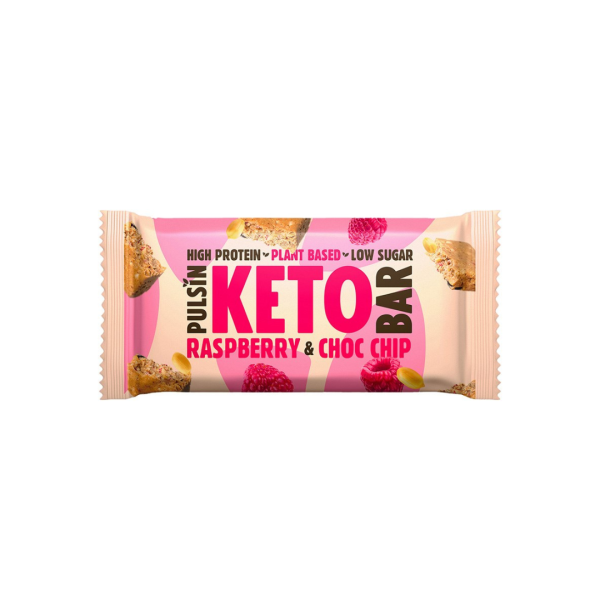 Keto-proteiinipatukka, vadelma & suklaahippu, Pulsin, 50 g