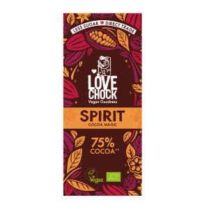 Vegaaninen suklaa 75 %, Spirit, Lovechoc, 70 g, luomu