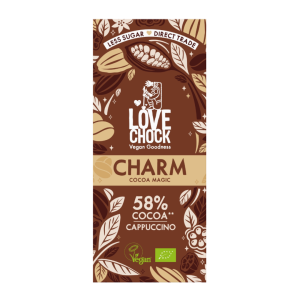 Vegaaninen suklaa Cappuccino, 58 %, Charm, Lovechock, 70 g, luomu