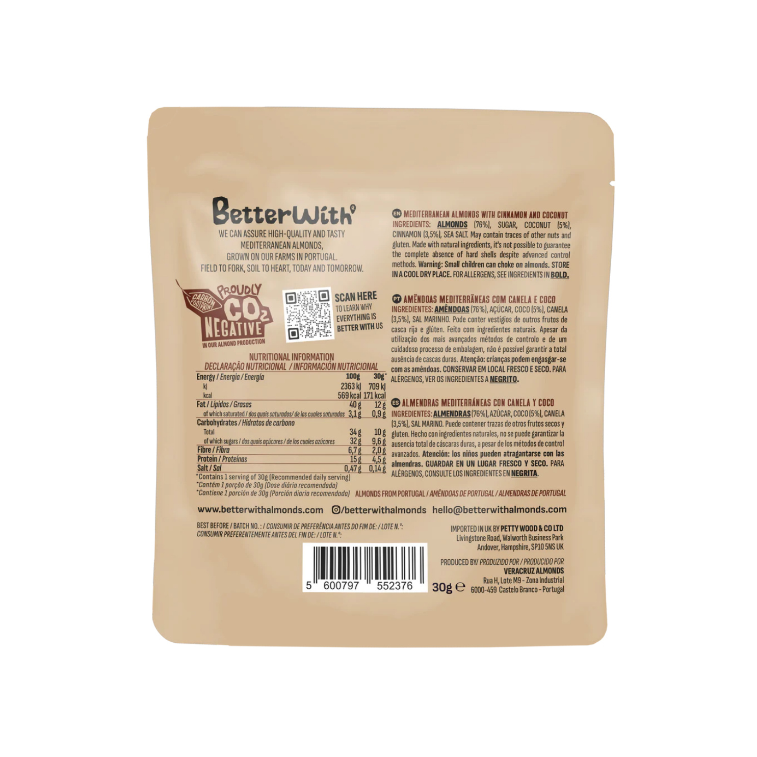 Mantelit kaneli-kookoskuorrutteella, 30 g, Better With - Image 2